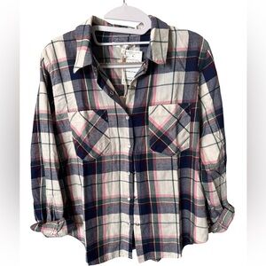 Z Supply NWT Plaid Button Down Shirt Women’s Size XS